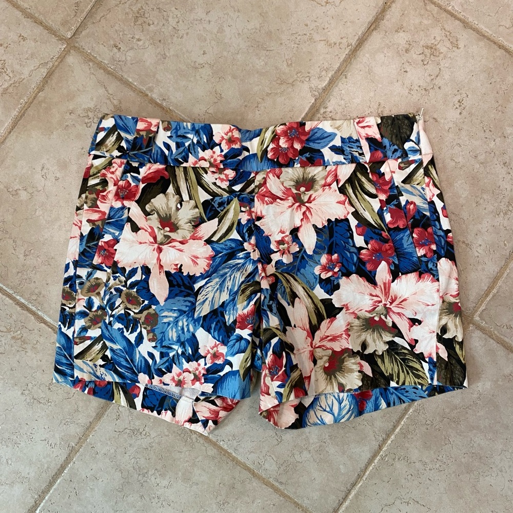J. Crew Floral Women Shorts - Blue, Red, Green